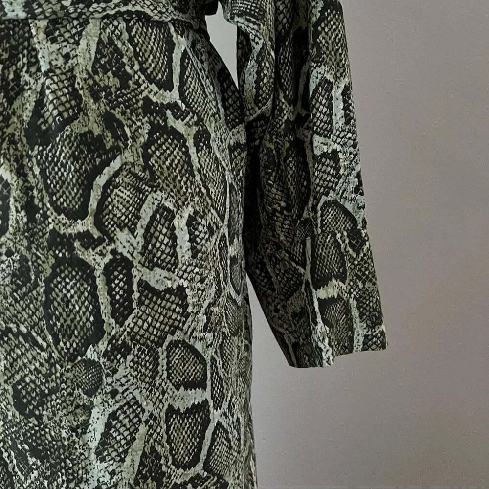 ENA PELLY green Python Utility belted maxi Shirt Dress 10 - Picture 8 of 10